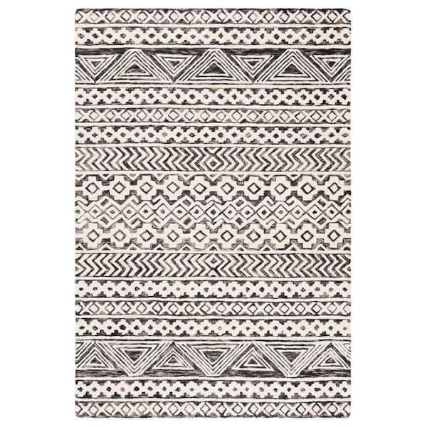 SAFAVIEH Abstract Ivory/Gray 5 ft. x 8 ft. Aztec Chevron Area Rug