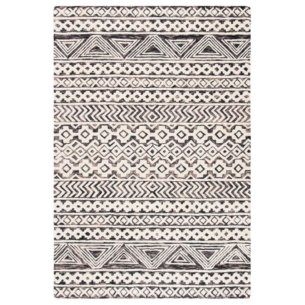 Handmade Tufted Gray Wool Abstract 9' x 12' Area Rug