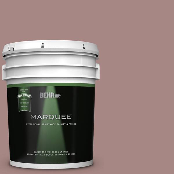 BEHR MARQUEE 5 gal. #UL110-11 Regency Rose Semi-Gloss Enamel Exterior Paint and Primer in One