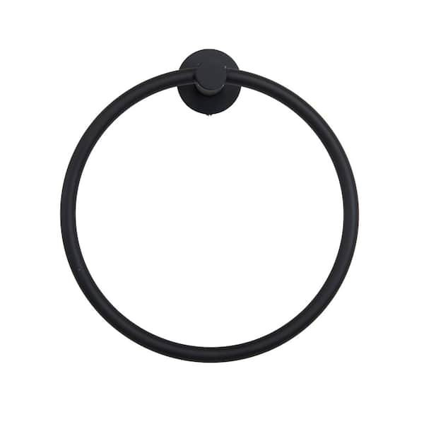 ruiling 2-Pack Wall-Mounted Towel Ring in Matte Black ATK-222 - The Home  Depot