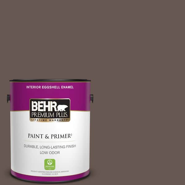 BEHR PREMIUM PLUS 1 gal. Home Decorators Collection #HDC-FL14-10 Pine Cone Brown Eggshell Enamel Low Odor Interior Paint & Primer