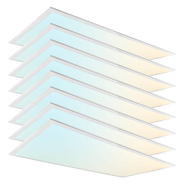 LUXRITE 2x4 FT 3750/5000/6250 Lumens Integrated LED Panel Light 3 Color Options 3500K/4000K/5000K Dimmable 30/40/50W 8-Pack