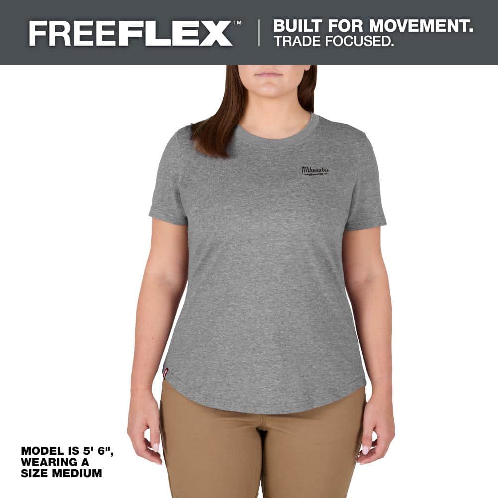 Women's 2X-Large Gray FREEFLEX Short Sleeve Hybrid Work T-Shirt price history on PriceWatchPro