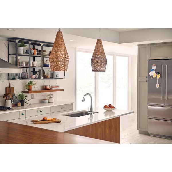 Sleek Chrome 15.56 in. H Touchless Pull Down Sprayer Kitchen Faucet with 360 Degree Spout Swivel and Power Clean