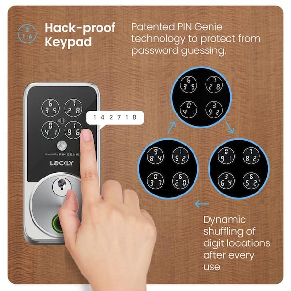Lockly Secure Pro Zeno Series Satin Nickel Deadbolt WiFi