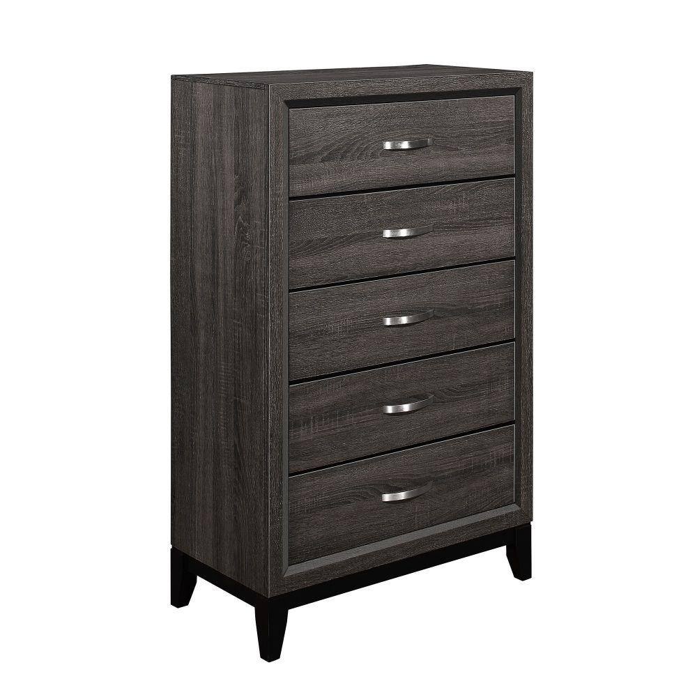 Benjara 16.5 In. Gray 5-Drawer Wooden Chest Of Drawers BM219006 - The ...