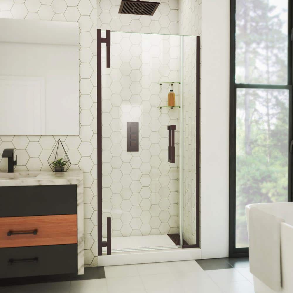 Ascend 35 in. W x 72 in. H Pivot Frameless Shower Door in Oil Rubbed Bronze price history on PriceWatchPro