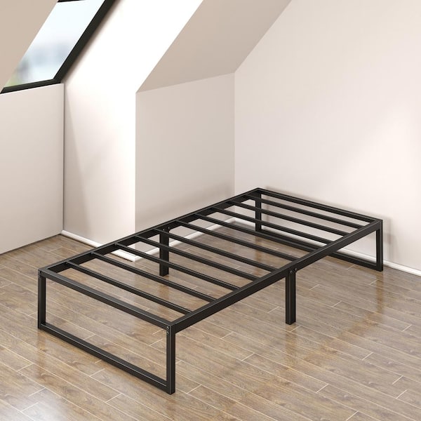 Underbed Storage Space ZINUS Lorelai 31 cm Metal Platform Bed Frame King Black Steel Slat Support Easy Assembly