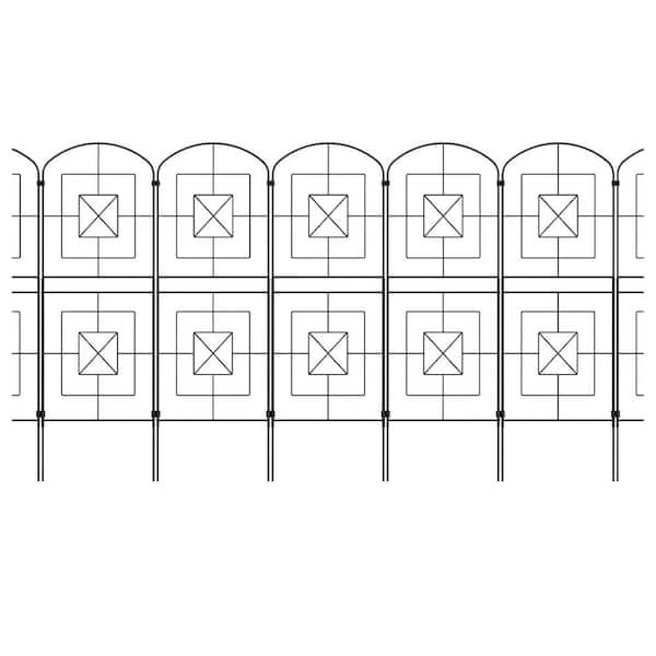 37.8 in. Weather-Resistant Metal Decorative Garden Fence Panel 10 Pack Easy Install Privacy Screen