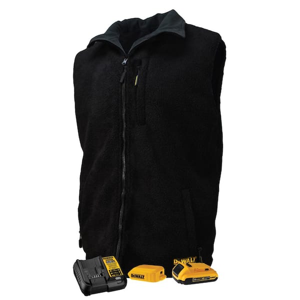 DEWALT Men's Size L Black Heated Reversible Vest Kitted