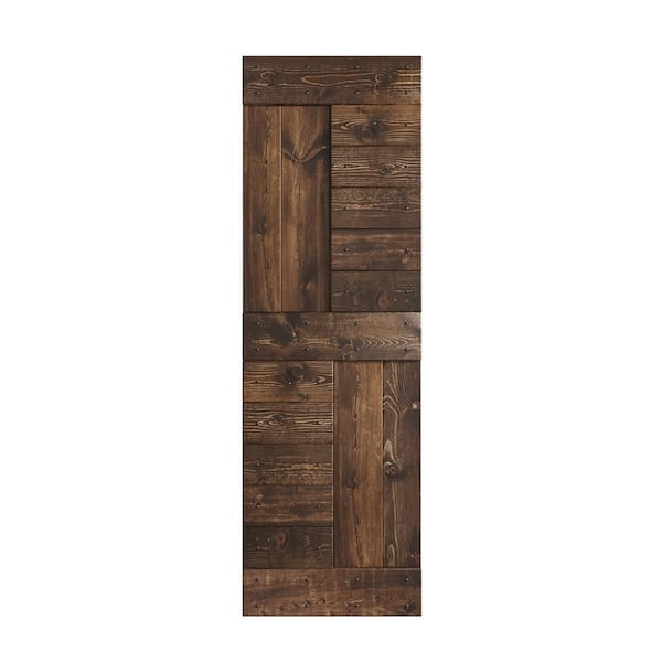 COAST SEQUOIA INC S Series 24 in. x 84 in. Kona Coffee Finish Knotty Pine Wood Barn Door Slab