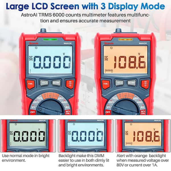Auto Range LCD Display ABS Anti-fall Digital Multimeter Stable Smart Non 