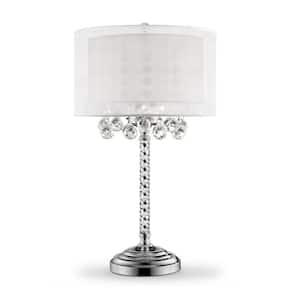 30 in. Silver Standard Light Bulb Bedside Table Lamp
