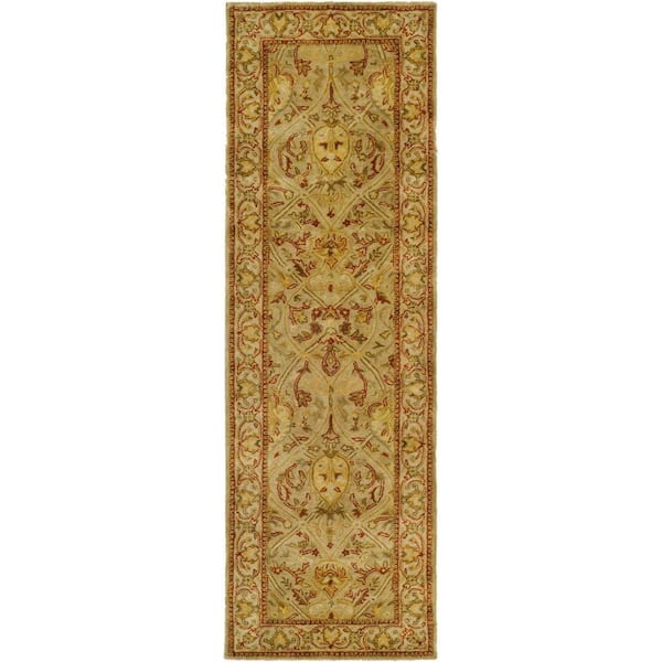 SAFAVIEH Persian Legend Moss/Beige 3 ft. x 12 ft. Border Runner Rug