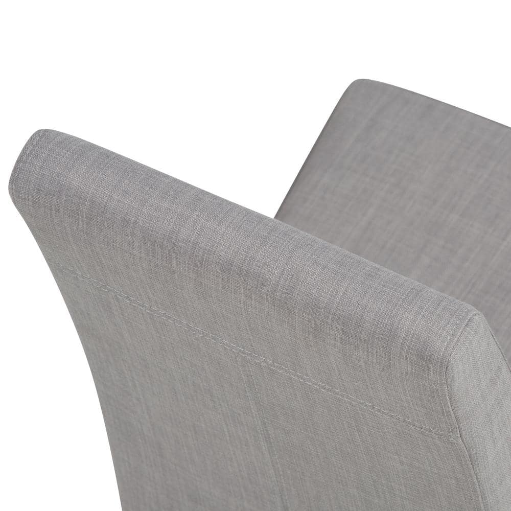 Elegant Dove Grey Linen Upholstered Parsons Dining Chair
