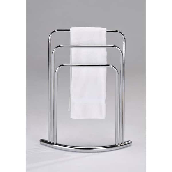 Kings Brand Furniture Modern 3-Bar Freestanding Towel Rack in Polished Chrome