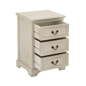 Cream Wood 3 Drawer Cabinet