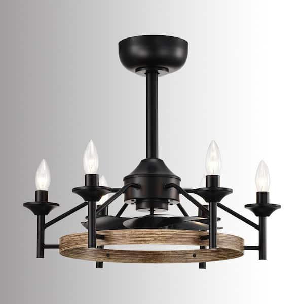 アメコミ HIME LIMITED MATT BLACK GOLD Maxax Heritage 21 in. 6-Light Indoor Black/Wood Industrial