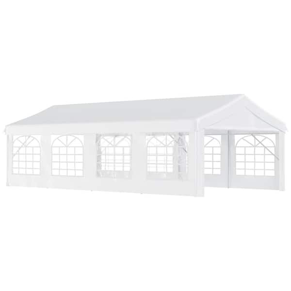 Outsunny 13 ft. x 26 ft. White Party Tent