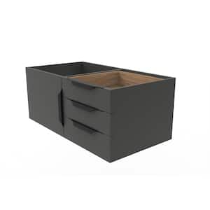 Alpine 35 in. W x 18.75 in. D x 14.25 in. H Bath Vanity Cabinet without Top in Matte Black with Black Trim