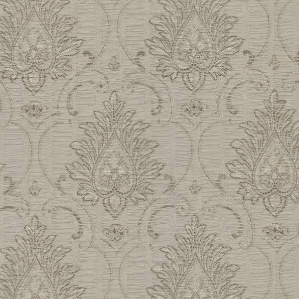 Brewster 56 sq. ft. Morie Stitch Damask Wallpaper