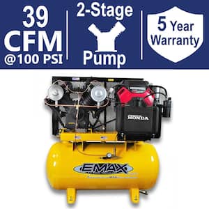 Industrial E450 Series 60 Gal. 175 PSI 18HP 39CFM 2-Stage Stationary Honda Driven Air Compressor
