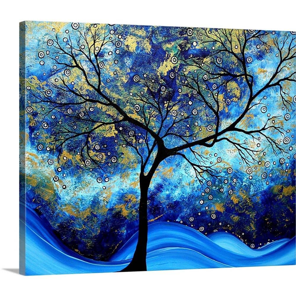 Blue Tree 16 Round Canvas