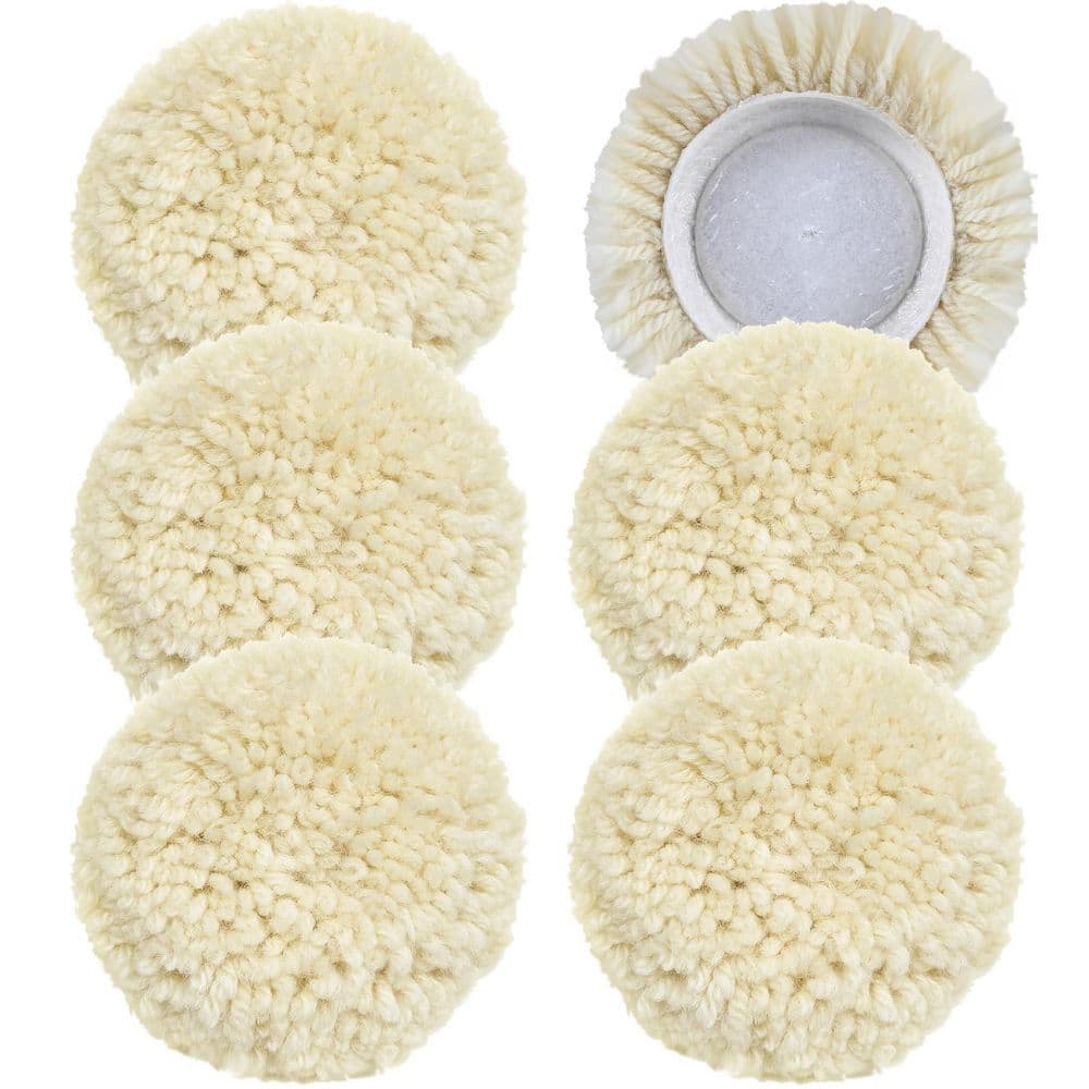 3 Inch Natural Wool Polishing Pad with Hook and Loop Backing for Automotive Paint Glass Furniture 6 pcs price history on PriceWatchPro