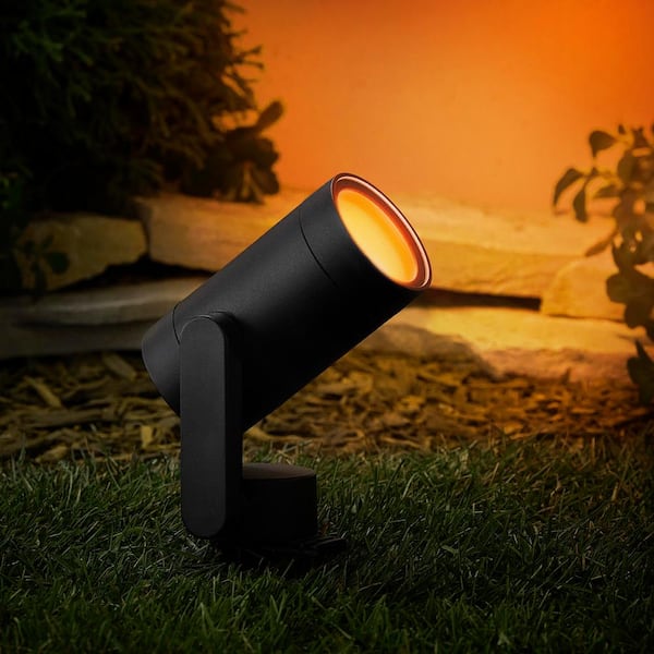 スポットライト Hampton Bay Smart 450 Lumen Low Voltage Black LED RGB Color