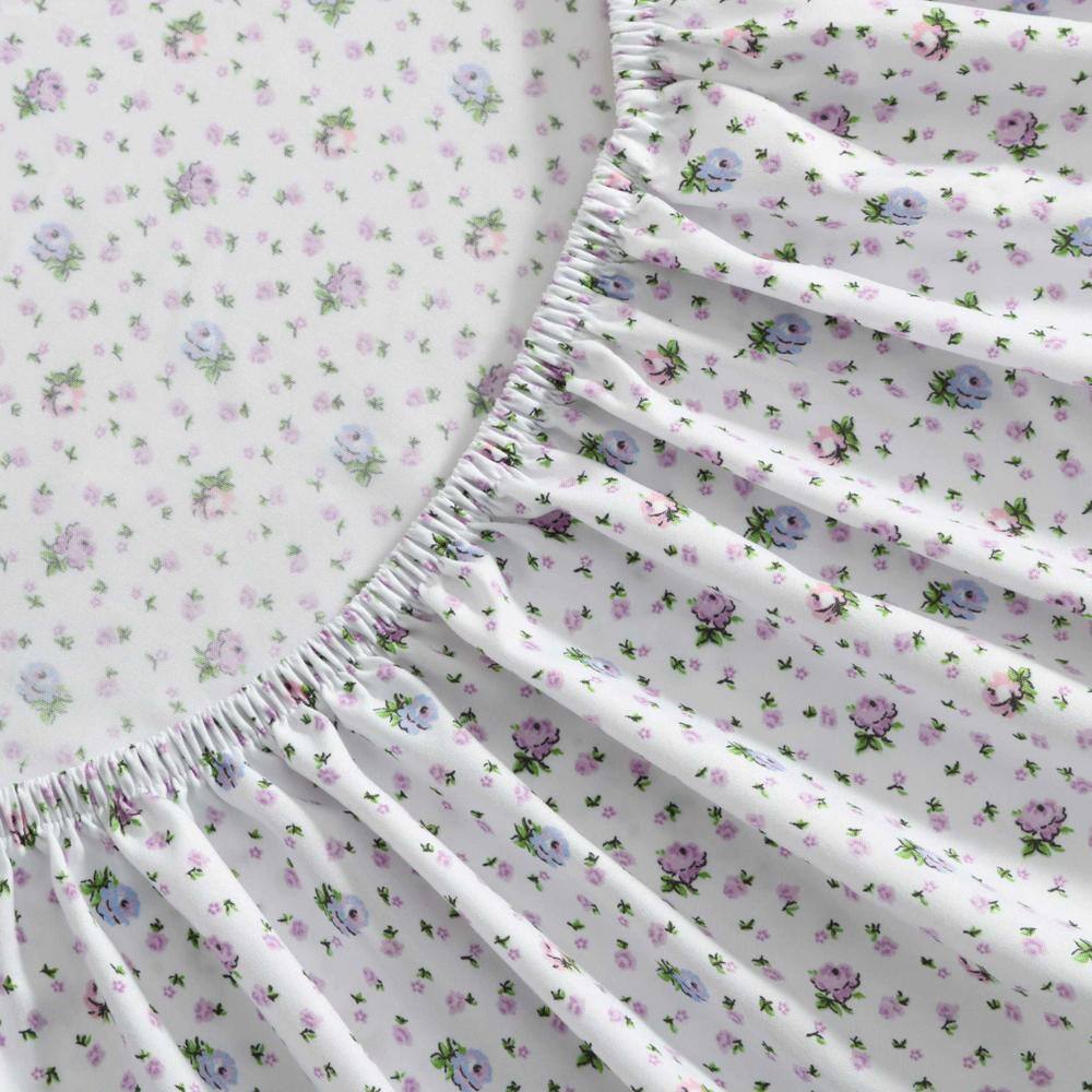 White Floral Twin Microfiber Sheet Set