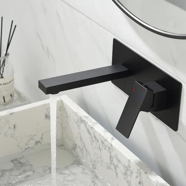 Staykiwi Single Handle Wall Mounted Bathroom Faucet In Matte Black Skgybf4 Mb The Home Depot 3234