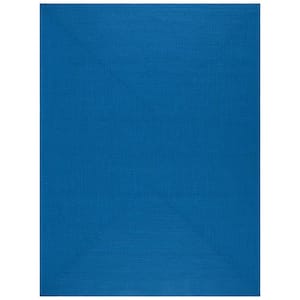 Braided Blue 8 ft. x 10 ft. Solid Color Gradient Area Rug