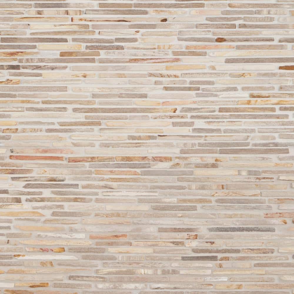 Petra Tumbled Brown Marble Mosaic Tile for Shower and Deck