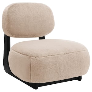 Duffie Camel and Black Fabric Armless Occasional Chair