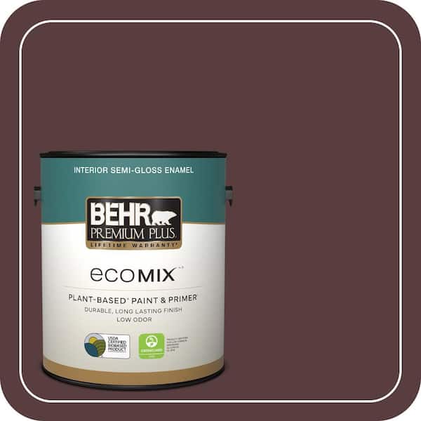 1 gal. #PPU1-02 Divine Wine Semi-Gloss Enamel EcoMix Plant-Based Interior Paint & Primer