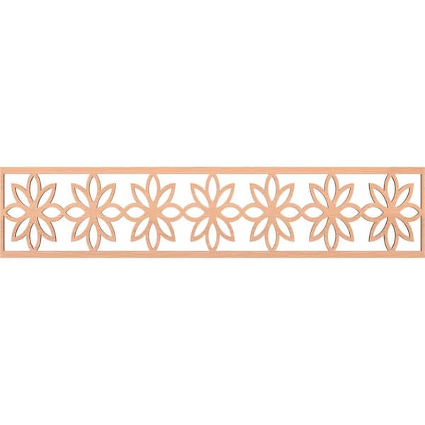 Ekena Millwork Daisy Fretwork 0.25 in. D x 46.75 in. W x 10 in. L Alder Wood Panel Moulding