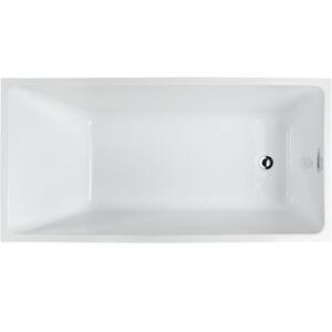 Brindisi 59.04 in. Acrylic Flatbottom Non-Whirlpool Freestanding Bathtub in Glossy Black