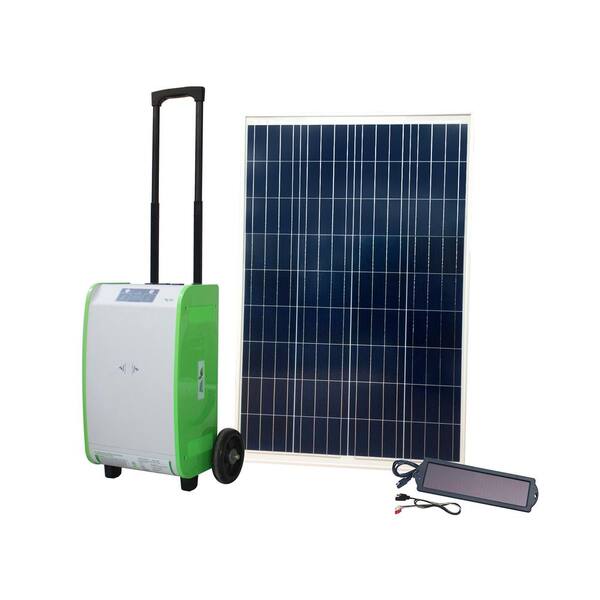 NATURE POWER 1,800-Watt Indoor/Outdoor Portable Off-Grid Solar Generator Kit with 100-Watt Solar Panel and Luggage Style Carrier