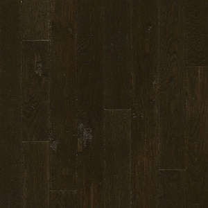 Plano Oak Espresso 3/4 in. Thick x 3-1/4 in. Wide x Varying Length Scraped Solid Hardwood Flooring (22 sqft / case)
