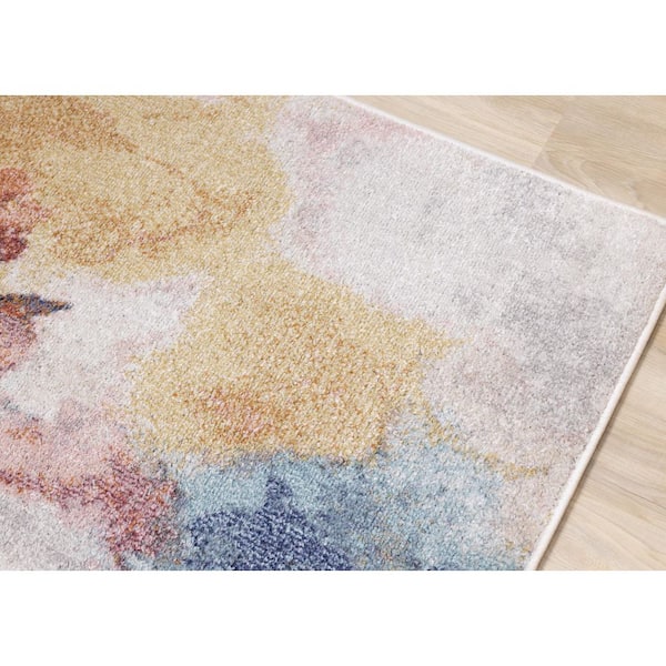 Solenne Collections 7 ft. x 10 ft. Blue Botanical Indoor Area Rug