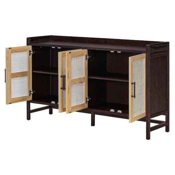 COWLOWN 60 in. W x 16 in. D x 35.8 in. H Bathroom Brown Linen Cabinet