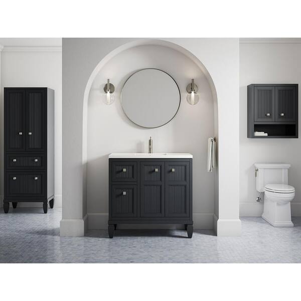 KOHLER Hearthaven 24 in. W Linen Cabinet in Slate Grey