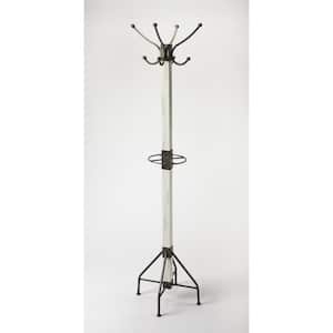 Charlie 74 in. White Freestanding with Umbrella Holder
