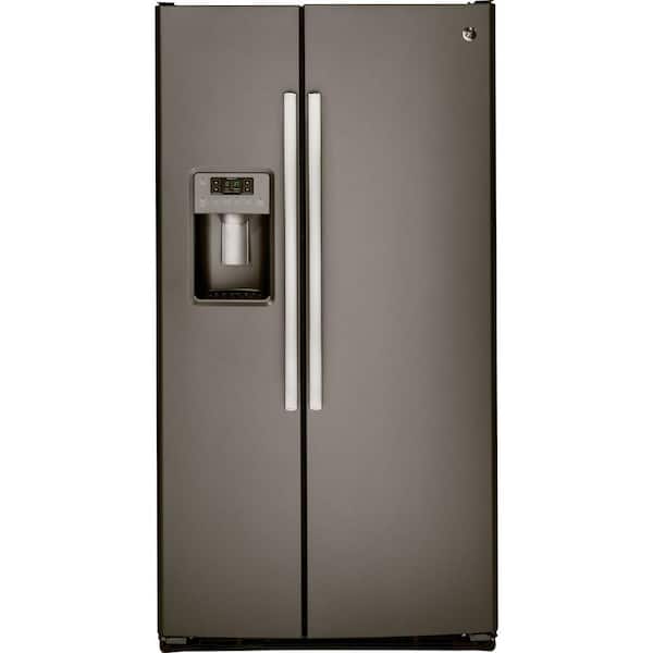 GE 25.3 cu. ft. Side by Side Refrigerator in Slate, Fingerprint Resistant