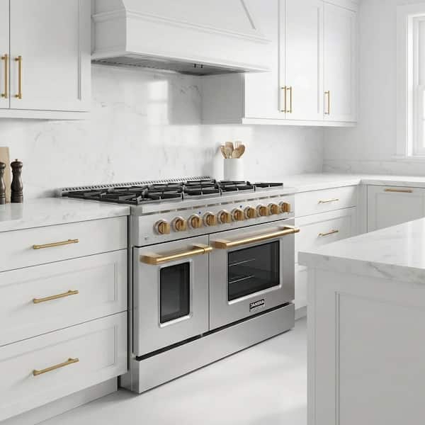 JANSKA Professional 48 in. Freestanding Dual Fuel Range, 8-Burners