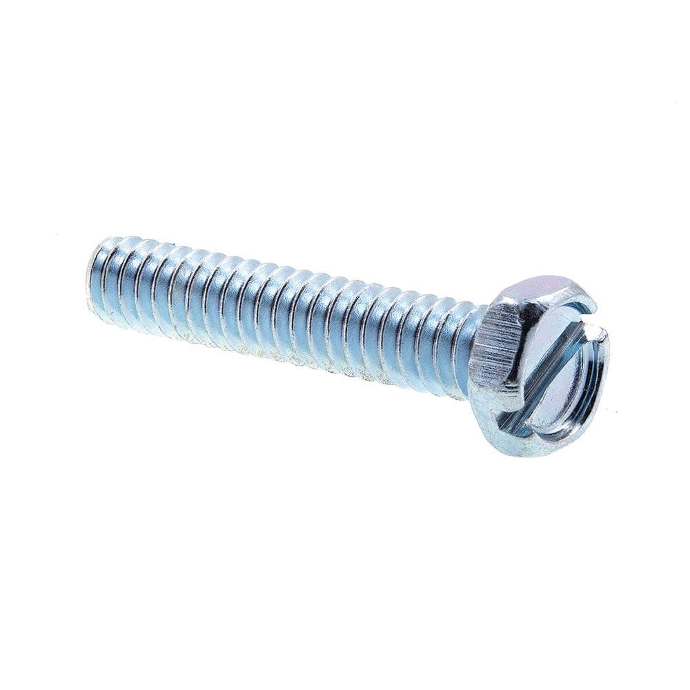 Prime-Line #10-24 x in. Zinc Plated Steel Slotted Drive Indented Hex Head  Machine Screws (100-Pack) 9123174 The Home Depot