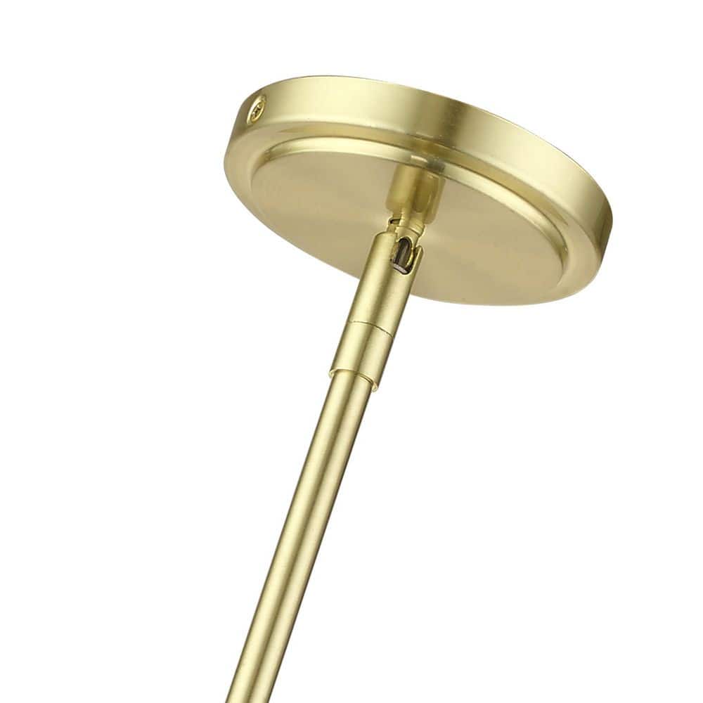 Elegant Transitional Satin Brass 1-Light Pendant with Clear Glass Shade