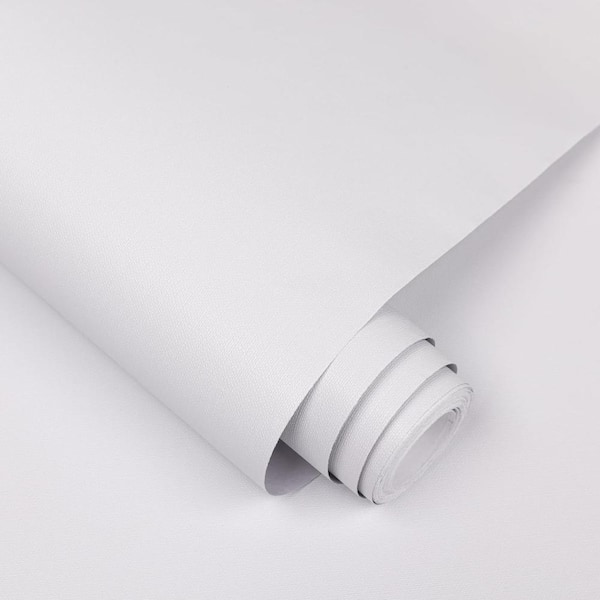 White Modern Matte Solid Color Self-Adhesive Contact Paper Peel and Stick Wallpaper Roll