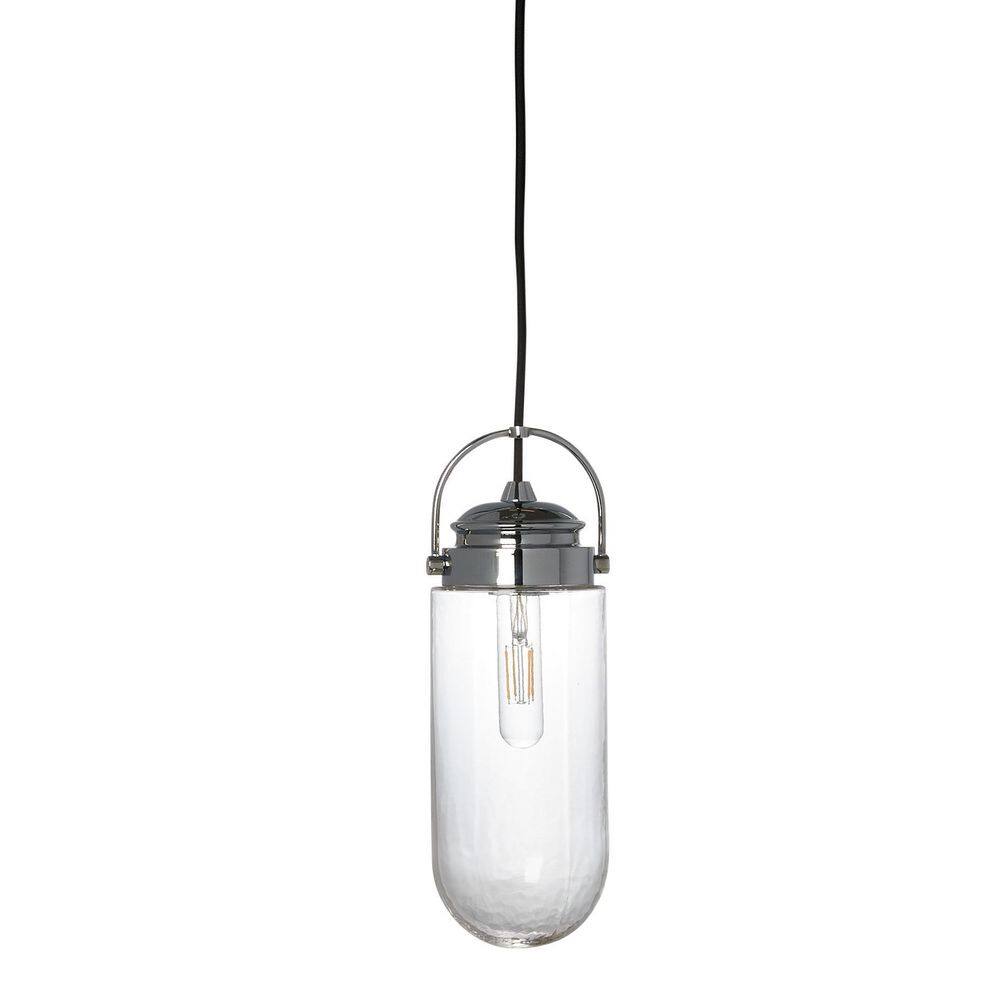 Robert Stevenson Lighting 1-Light Chrome Island Pendant Light with Clear Glass Shade