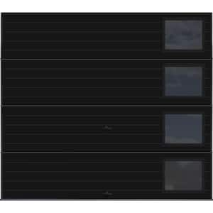 Modern Steel 8 ft. X 7 ft. 18.4 R-Value Insulated Black Garage Door with Windows